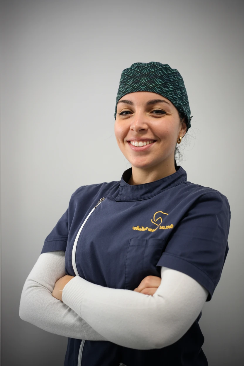 Ritratto professionale della Dr.ssa Vittoria Palladino, specialista in ortodonzia e igiene orale